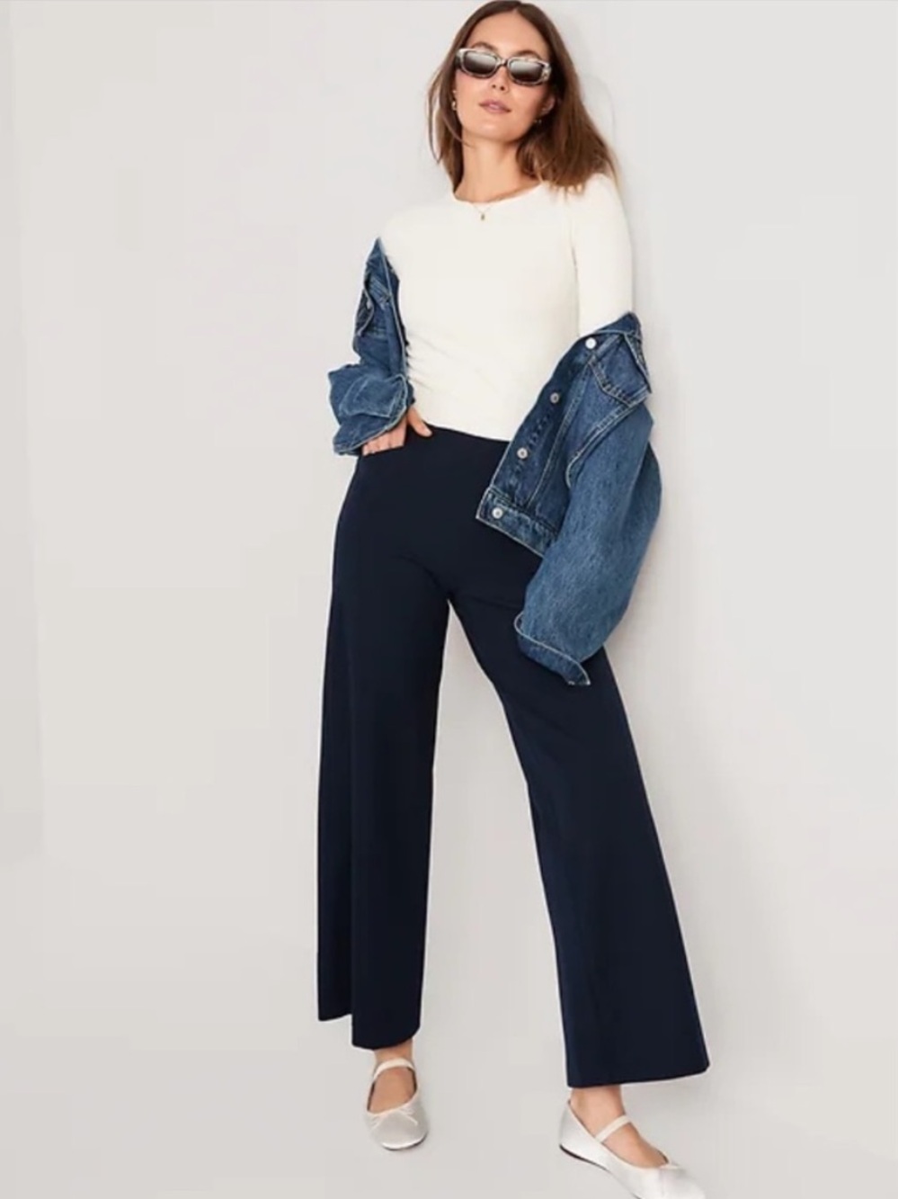 Old Navy High Waisted Wide Leg Pixie Pull On Pant